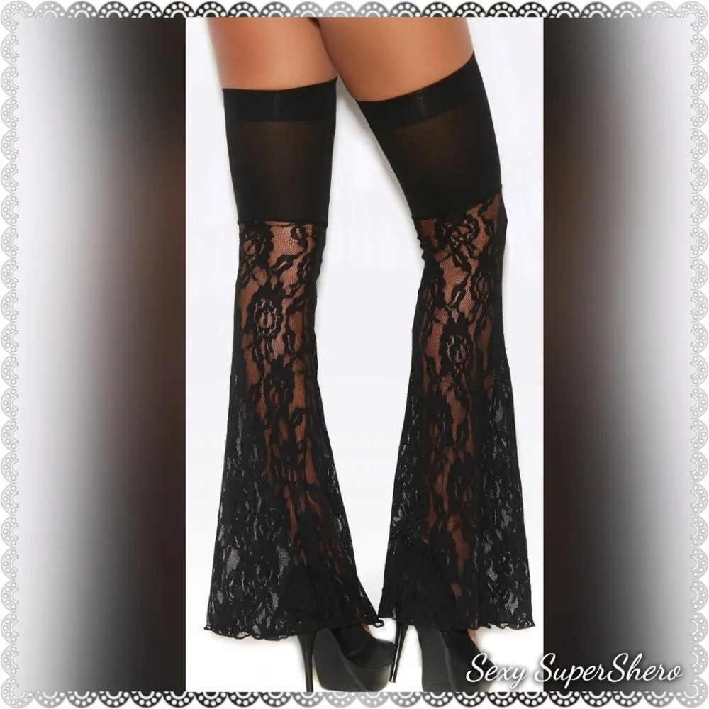 🆕🖤Lace & Opaque Flare Bottom Lingerie Thigh-hi's